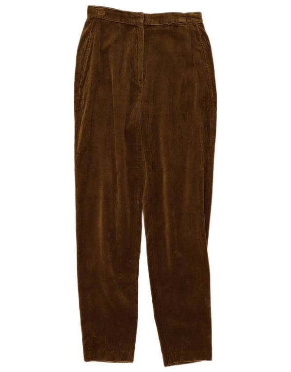 Benetton Damen-Chinohose aus Samt mit hoher Taille, Größe 42, Mittel W25 L28, Khaki