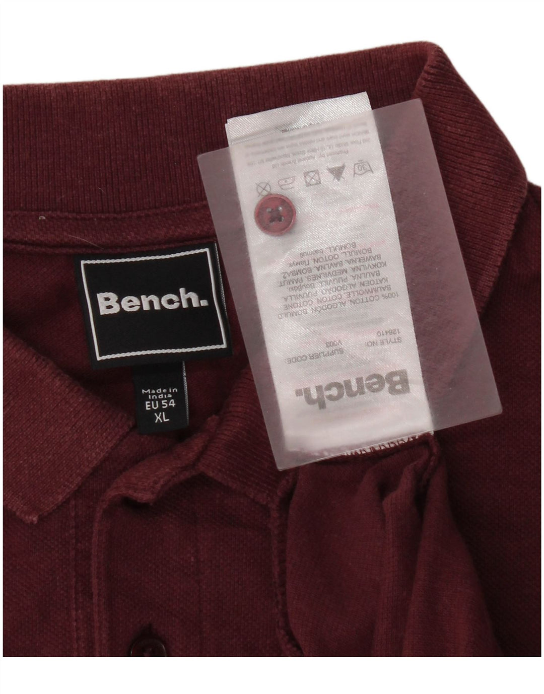 Bench Herren Poloshirt XL Burgund Baumwolle