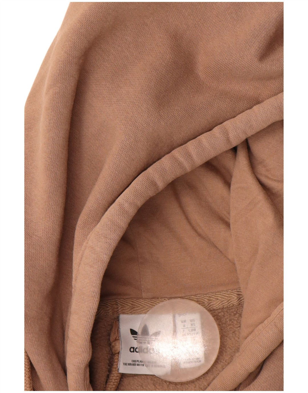 ADIDAS Damen Kapuzenpullover UK 6 XS Braune Baumwolle