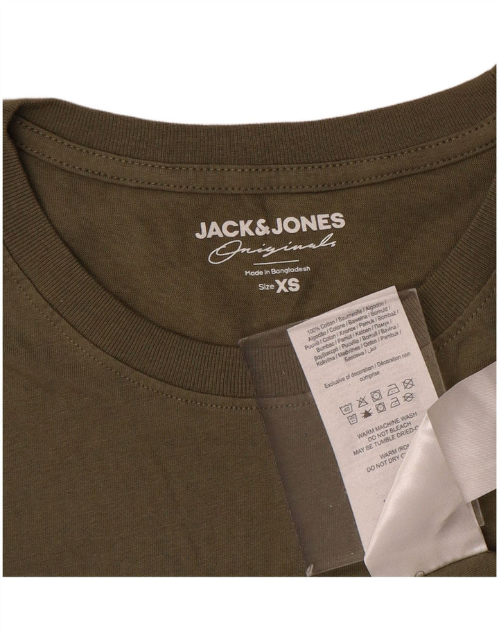 JACK & JONES Herren T-Shirt Top XS Khaki Baumwolle