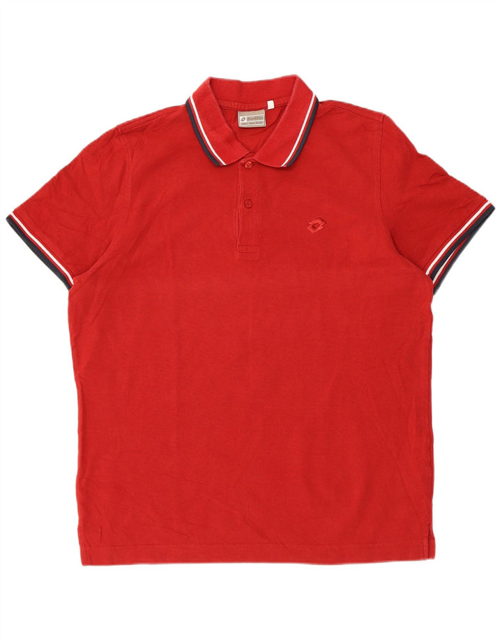 Lotto Herren-Poloshirt, groß, rote Baumwolle