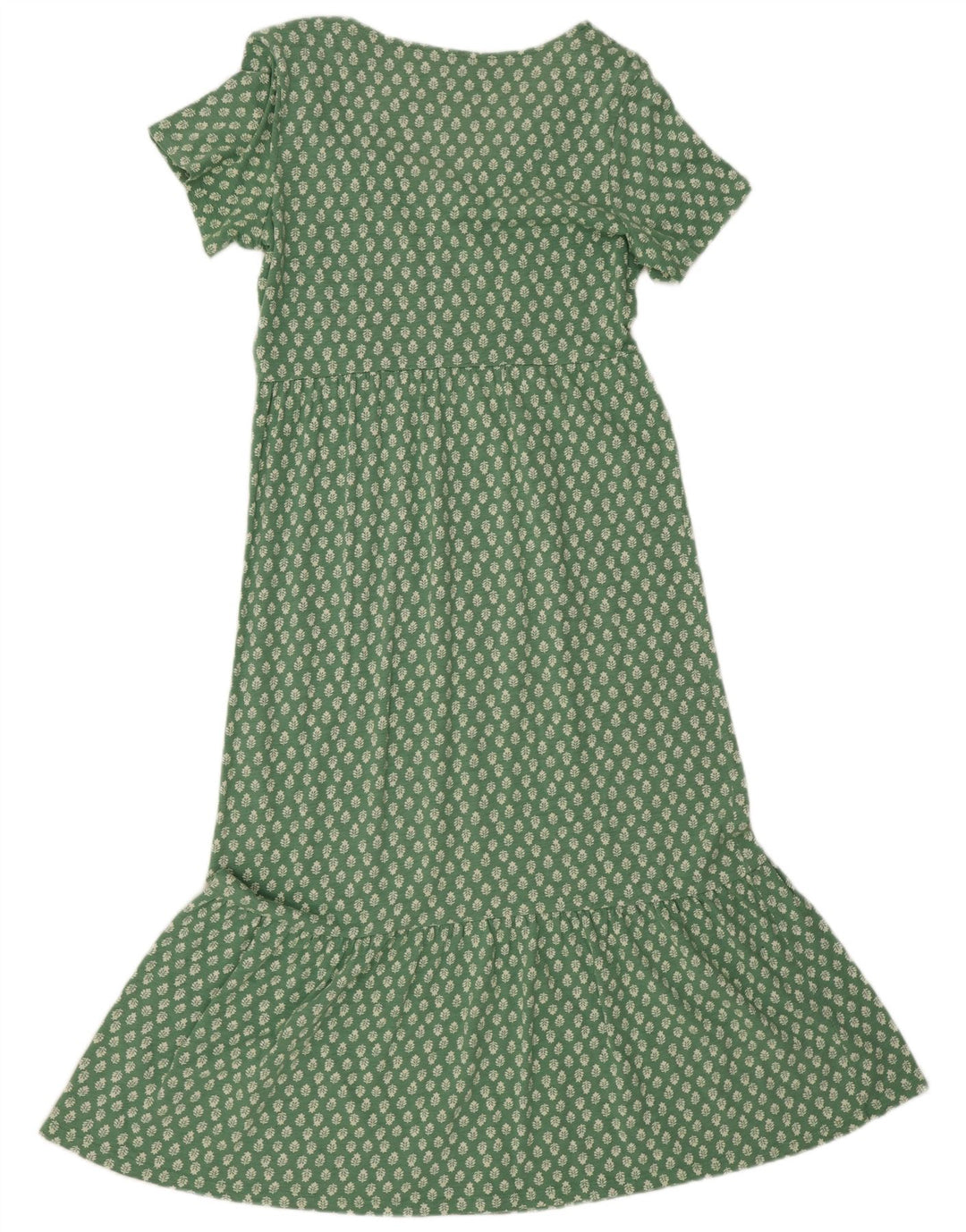 White Stuff Damen Maxikleid UK 12 Mittelgrüne Baumwolle mit Blumenmuster