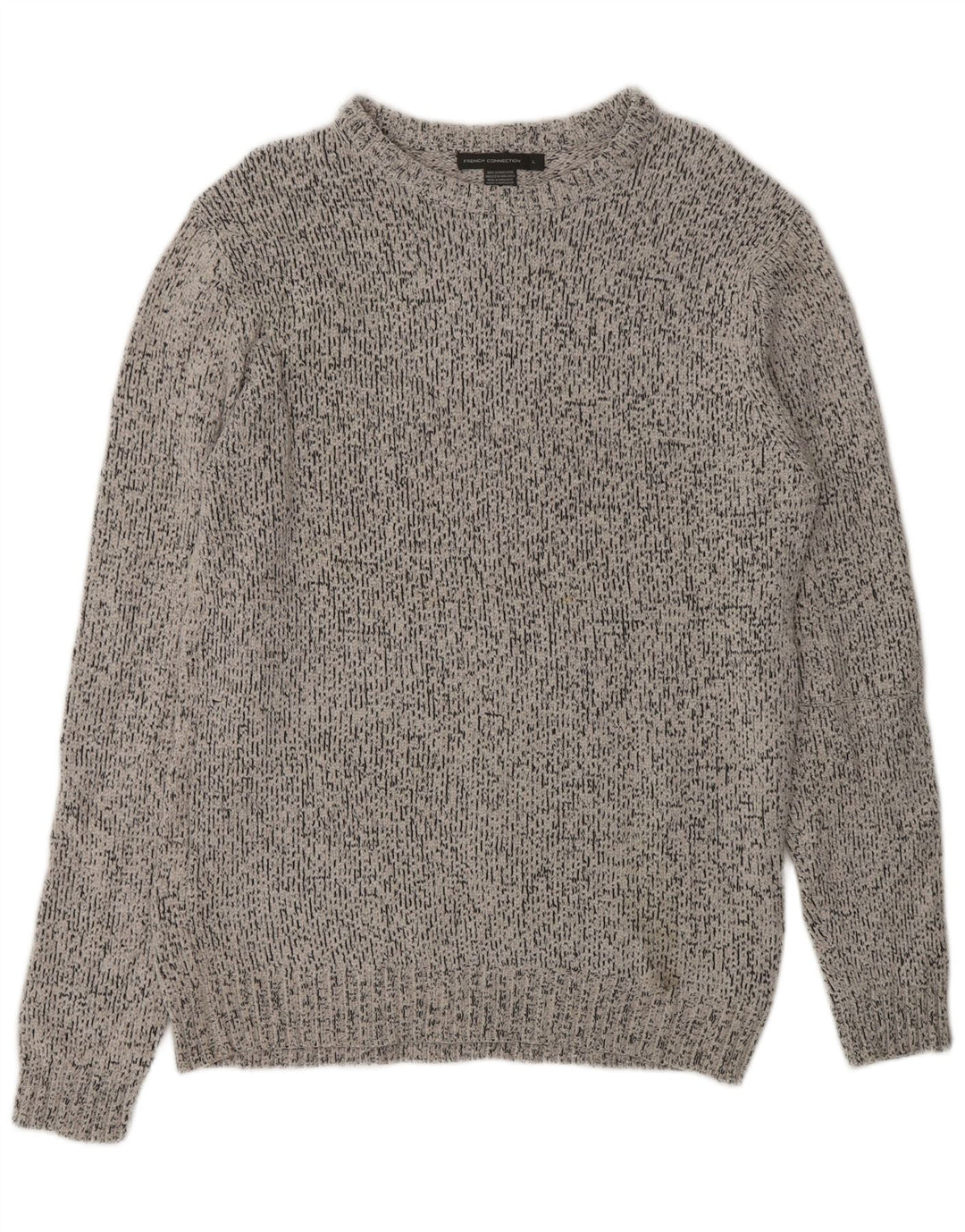 FRENCH CONNECTION Herren-Pullover mit U-Boot-Ausschnitt, groß, grau, Polyester