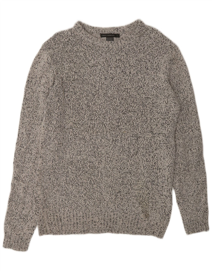 FRENCH CONNECTION Herren-Pullover mit U-Boot-Ausschnitt, groß, grau, Polyester