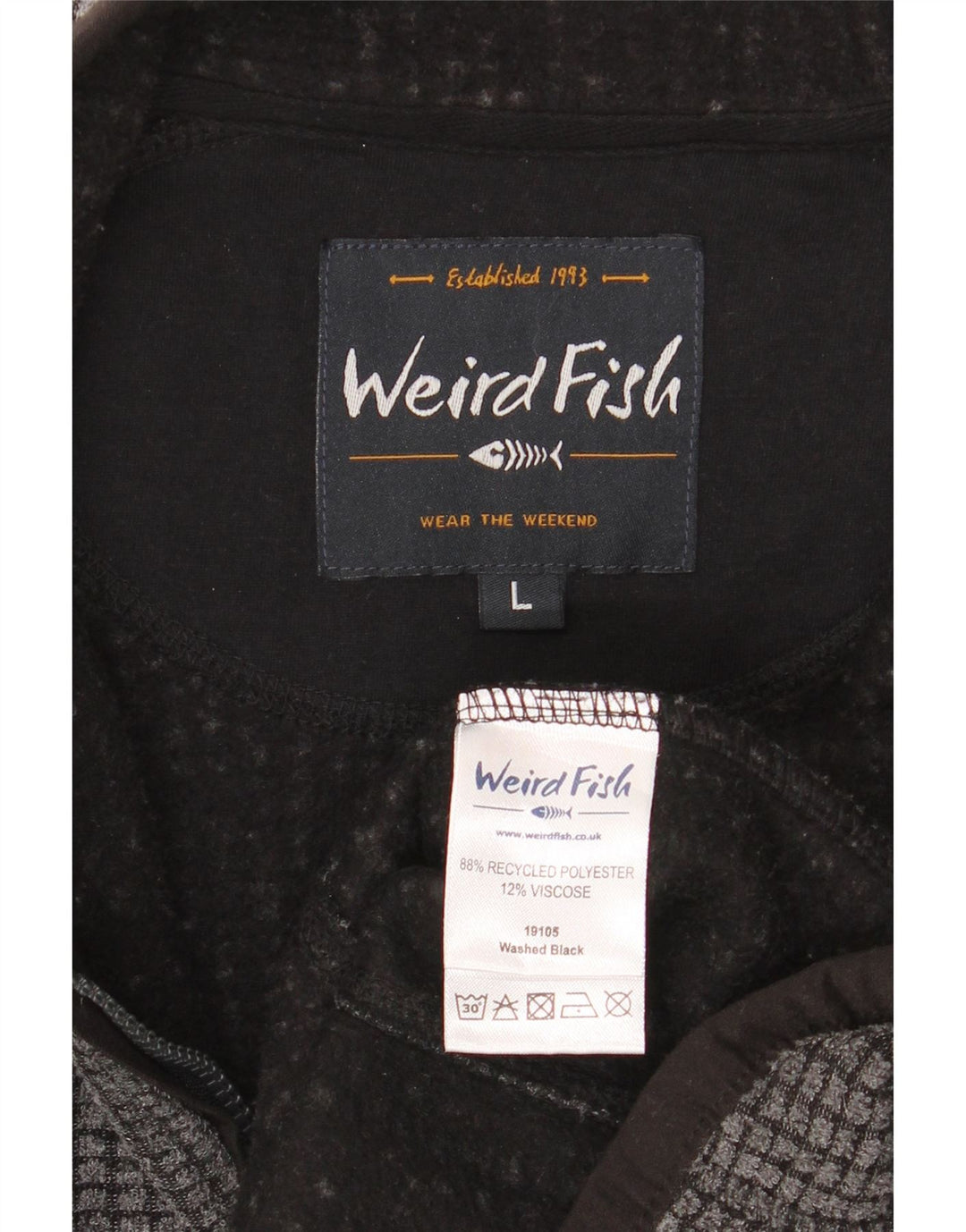 Weird Fish Herren Fleecejacke UK 40 Large Grau Polyester