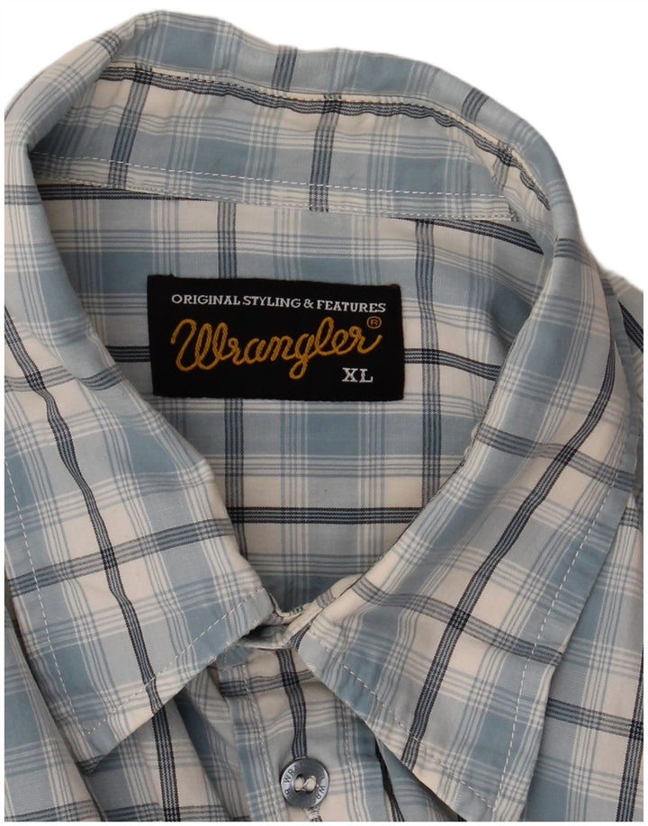 Wrangler Herrenhemd XL Blau kariert
