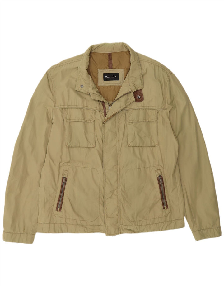 Massimo Dutti Herren Utility Jacke UK 44 2XL Khaki Nylon