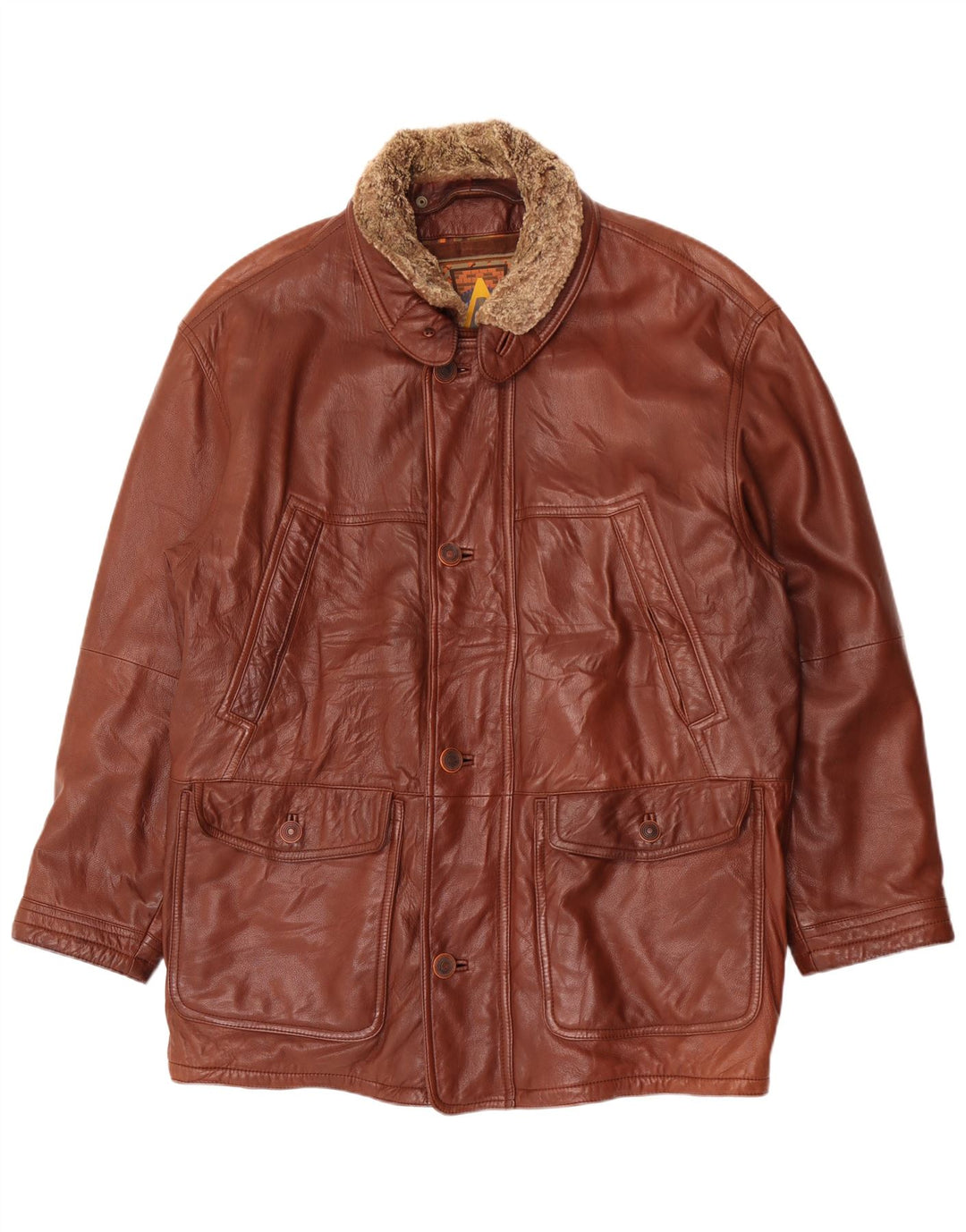 Nivola Herren Ledermantel UK 42 XL Braun
