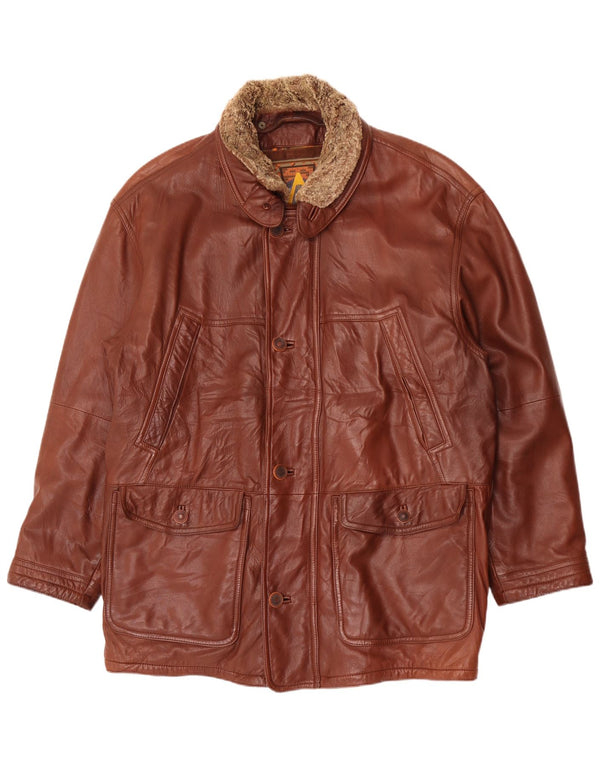 Nivola Herren Ledermantel UK 42 XL Braun