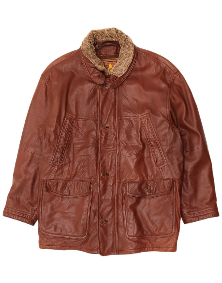 Nivola Herren Ledermantel UK 42 XL Braun