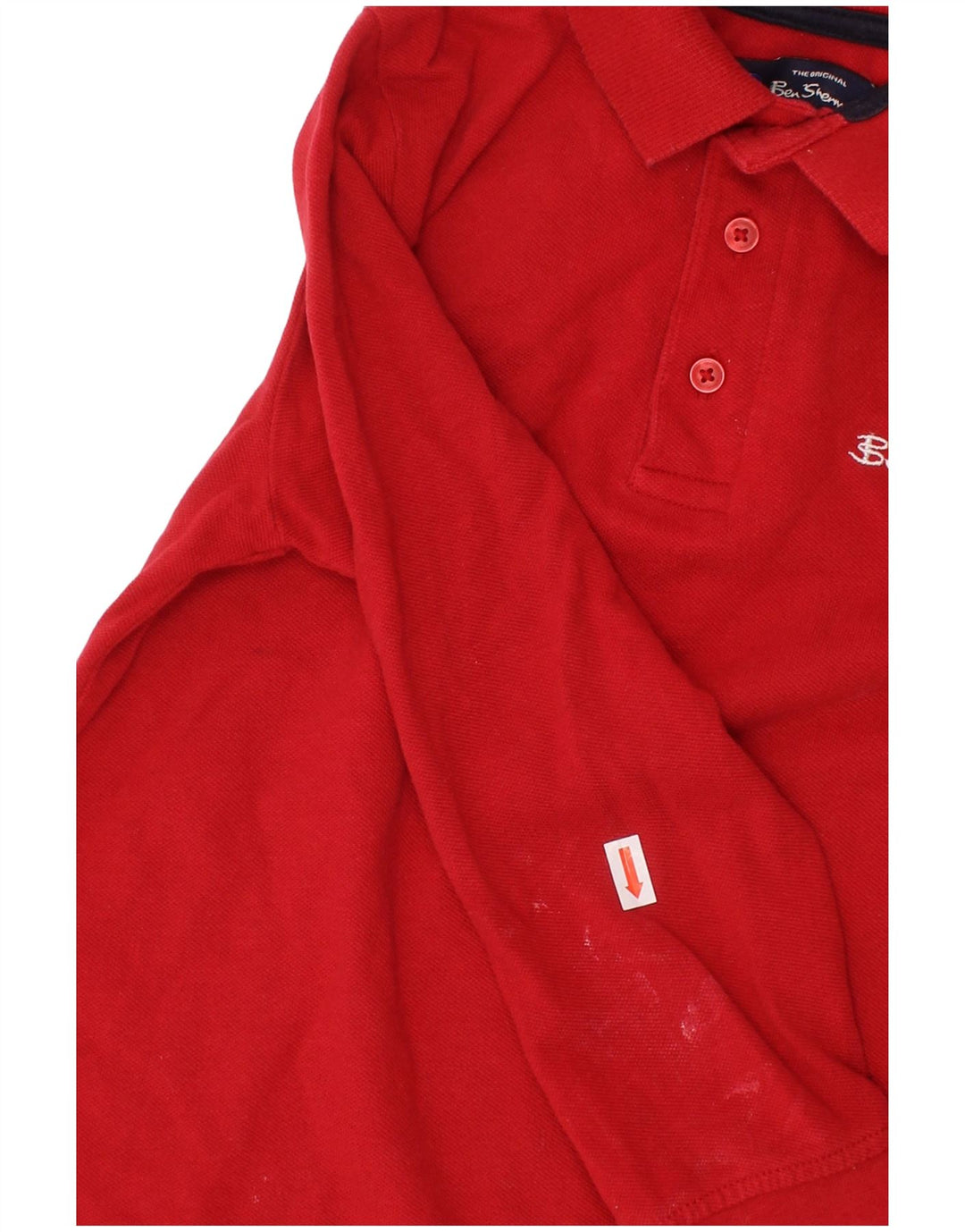 BEN SHERMAN Langarm-Poloshirt mit Grafik für Jungen, 6–7 Jahre, rote Baumwolle