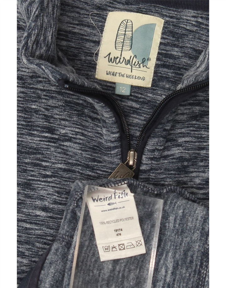 WEIRD FISH Damen-Fleecejacke UK 12 Mittelmarineblau meliertes Polyester
