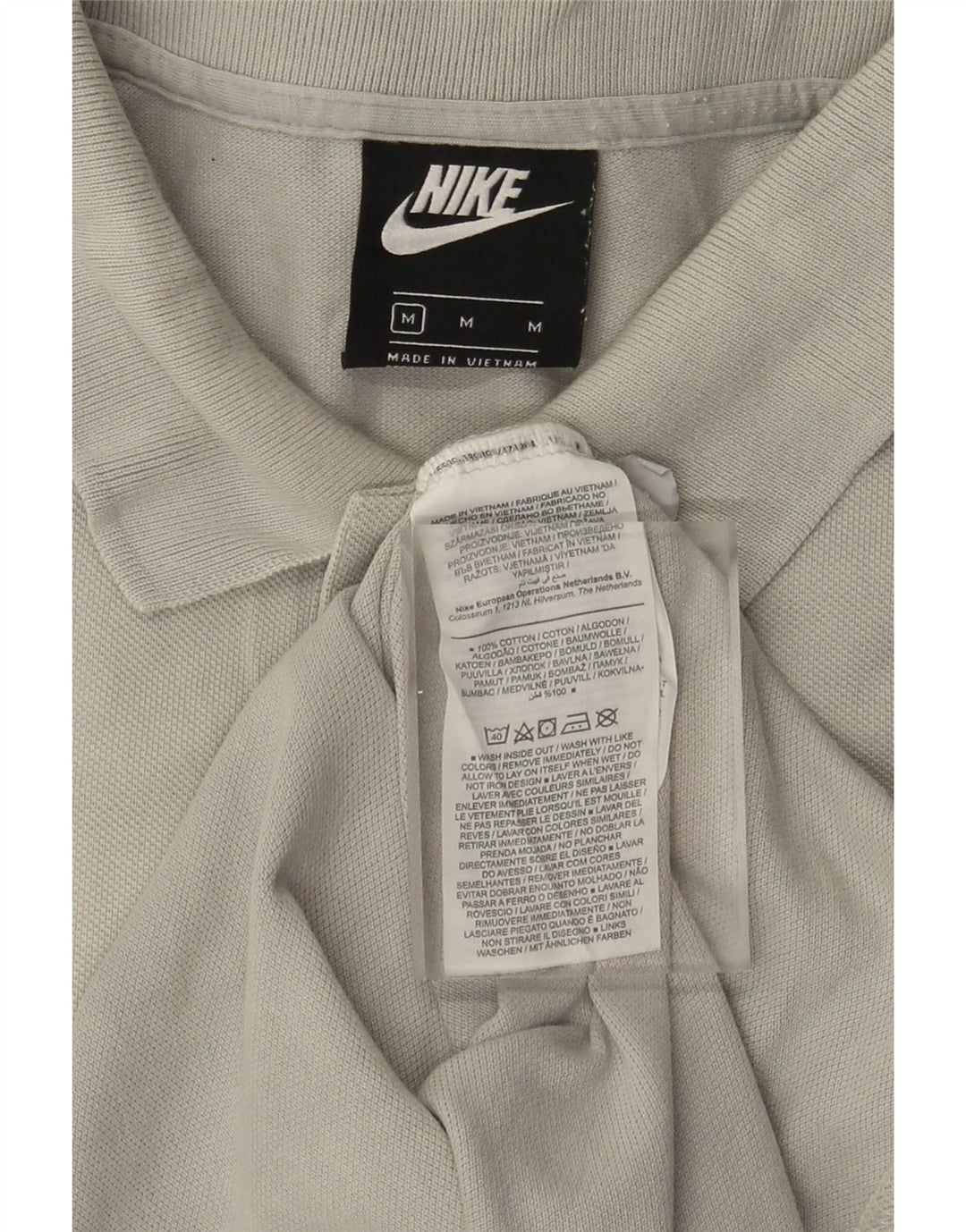 Nike Herren-Poloshirt aus mittelgrauer Baumwolle