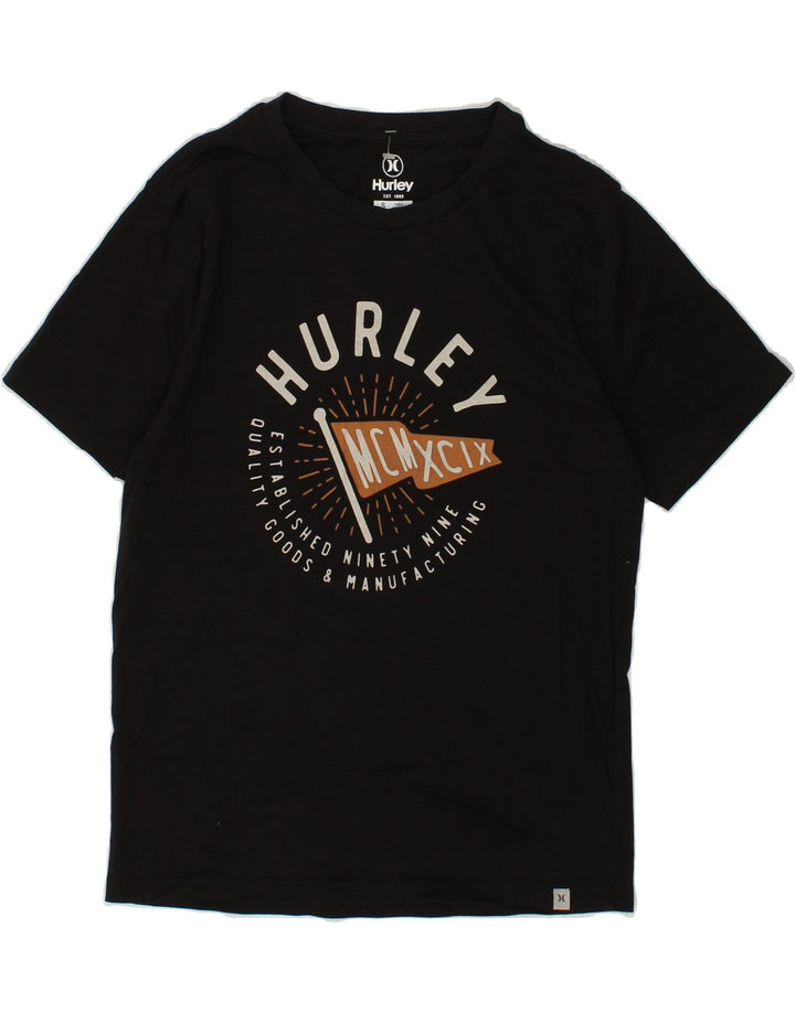 HURLEY Mens Graphic T-Shirt Top Small Black Cotton Vintage Hurley and Second-Hand Hurley from Messina Hembry 