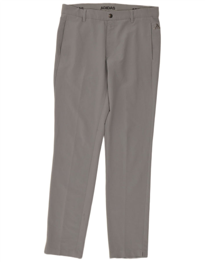 Adidas Damen Slim Chino Hose W32 L34 Grau Polyester