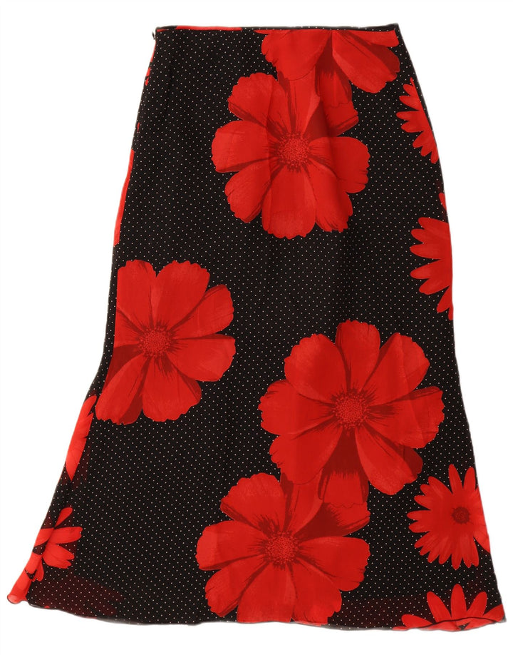 S.Oliver Damen Maxirock EU 38 Medium W30 Schwarz geblümte Viskose
