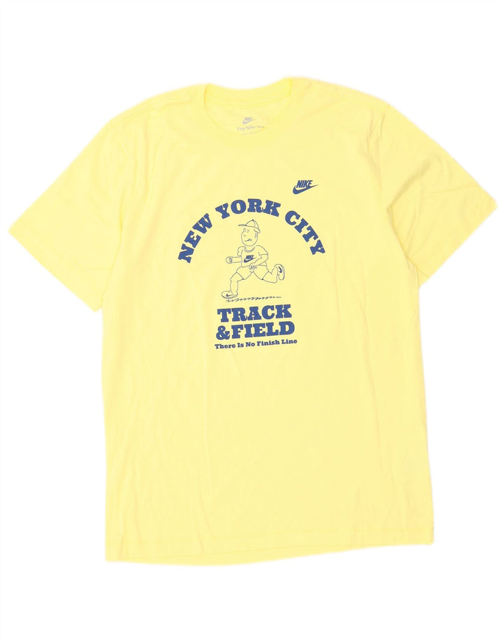Nike Herren-T-Shirt mit Grafik, mittelgelbe Baumwolle