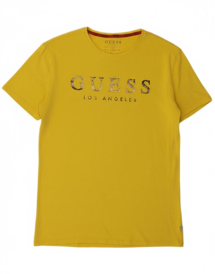 Guess Herren-T-Shirt mit Grafik, Größe L, Gelb