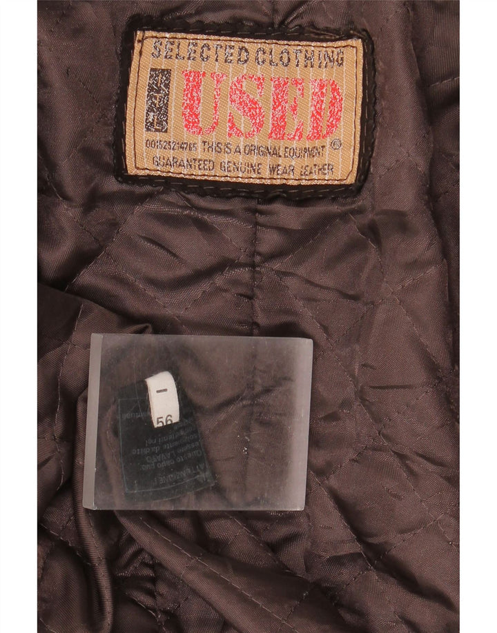 Vintage Herren Lederjacke IT 56 3XL Braunes Leder