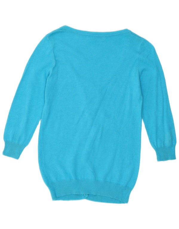 Zara Damen-Strickjacke mit 3/4-Ärmeln, UK 12, mittelblau, Argyle/Diamant