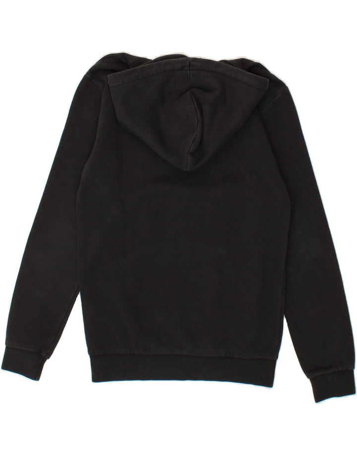 ADIDAS Mens Graphic Hoodie Jumper XS Black Polyester Vintage Adidas and Second-Hand Adidas from Messina Hembry 