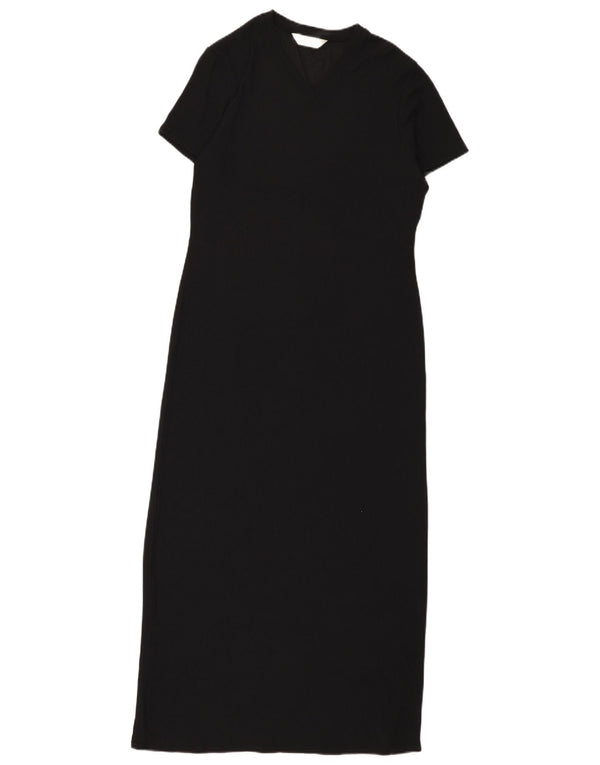 Marks & Spencer Damen Maxikleid UK 10 Small Schwarz Nylon