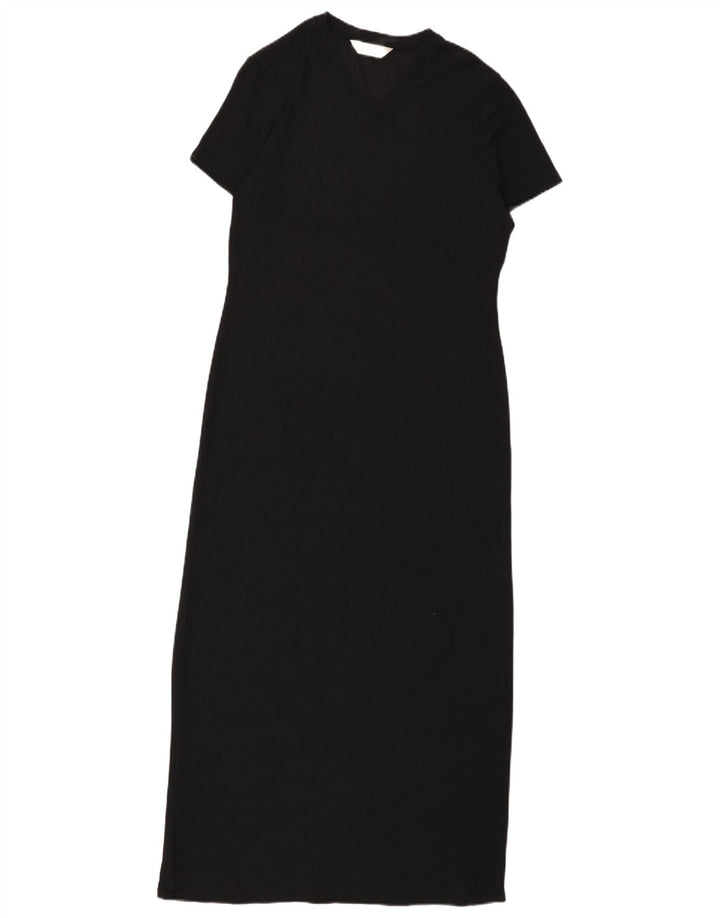 Marks & Spencer Damen Maxikleid UK 10 Small Schwarz Nylon