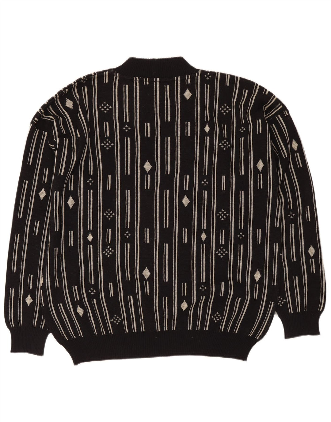 De Pietri Herren-Pullover mit Rundhalsausschnitt, Größe 48, mittelschwarz, geometrisch