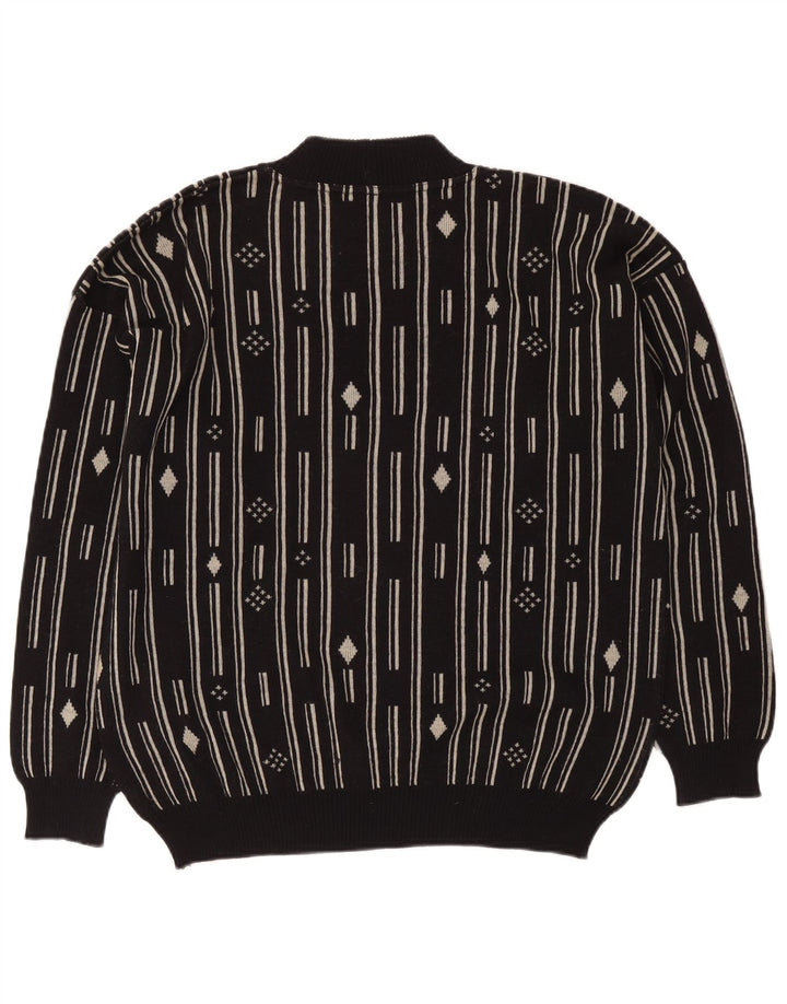 De Pietri Herren-Pullover mit Rundhalsausschnitt, Größe 48, mittelschwarz, geometrisch