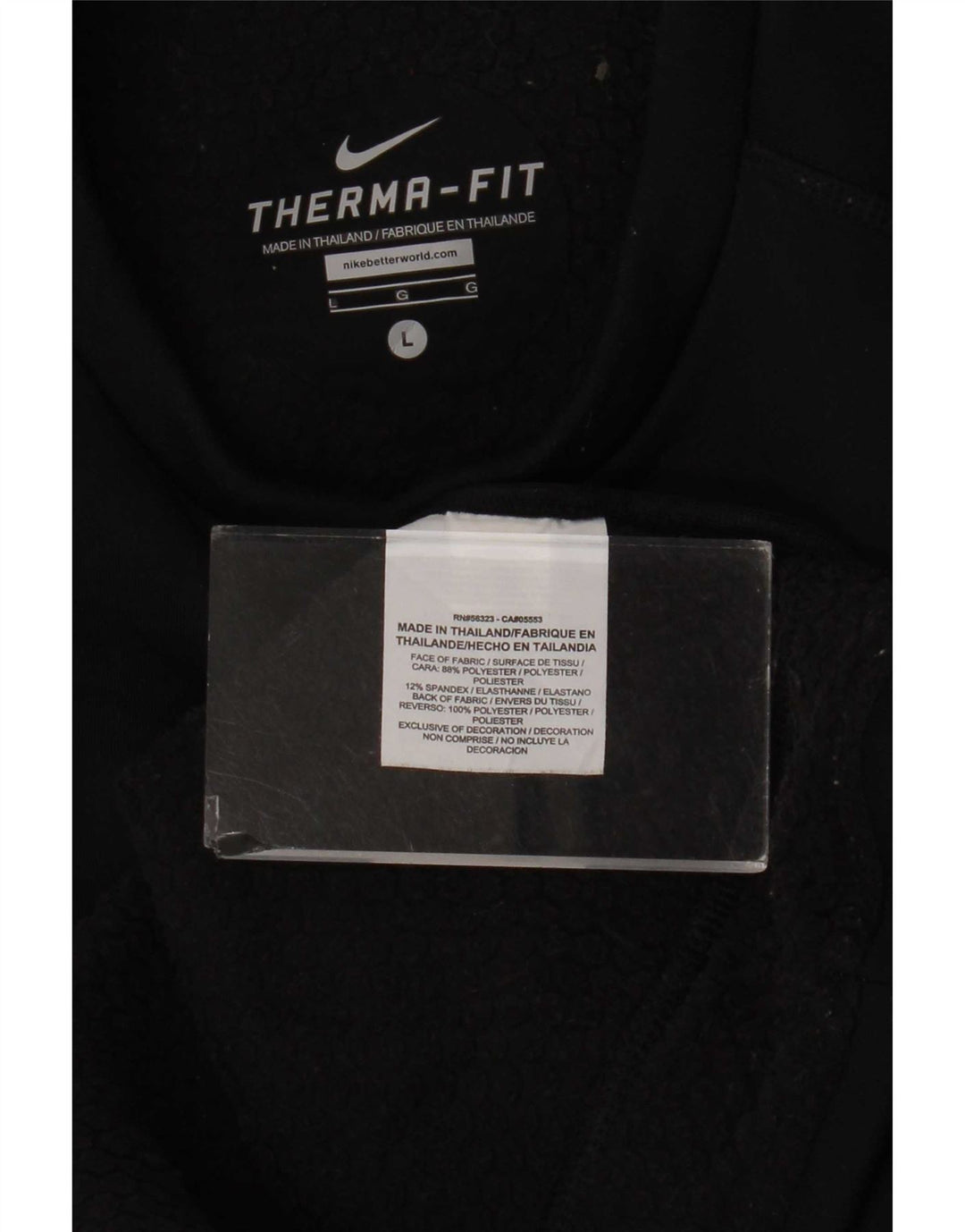 Nike Herren Therma-Fit Sweatshirt Pullover Large Schwarz Polyester