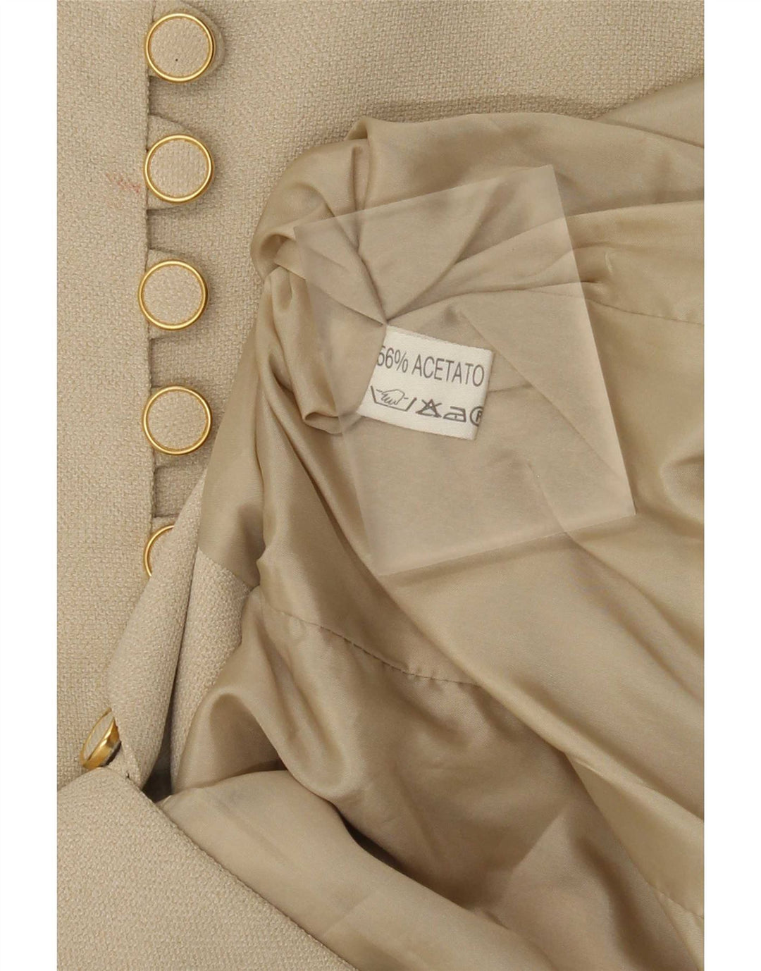 Vintage Damen Blazer mit Grafik, IT 42, Mittelbeige, Tierdruck