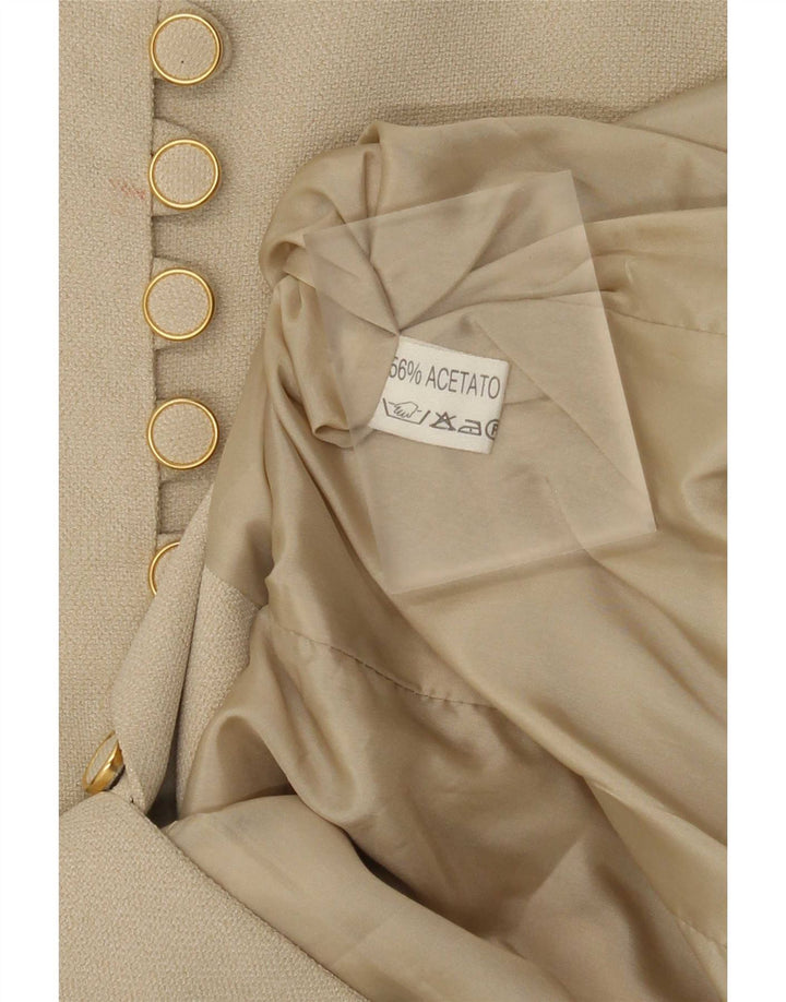 Vintage Damen Blazer mit Grafik, IT 42, Mittelbeige, Tierdruck