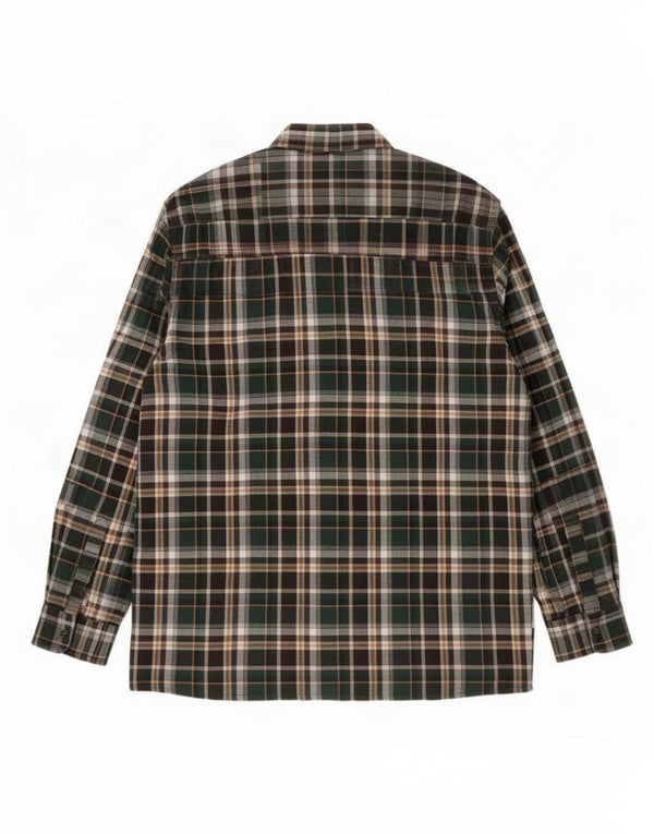Follie Herren-Flanellhemd, Größe 47/48, 3XL, grün karierte Baumwolle