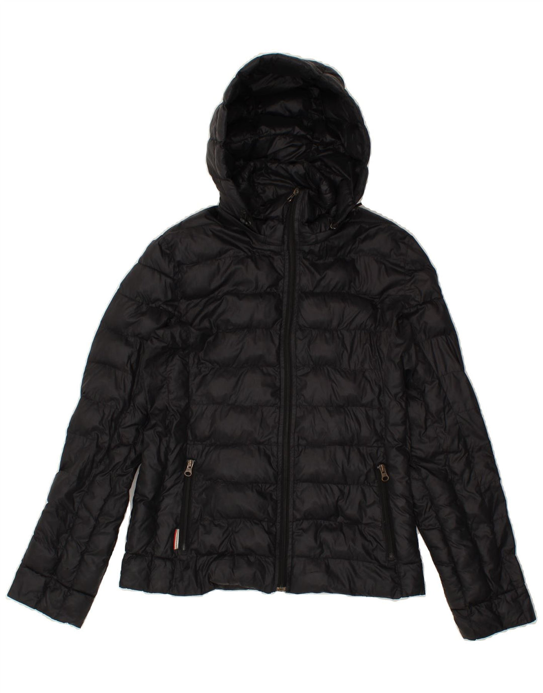 NEW BALANCE Womens Hooded Padded Jacket UK 12 Medium Black Polyamide Vintage New Balance and Second-Hand New Balance from Messina Hembry 