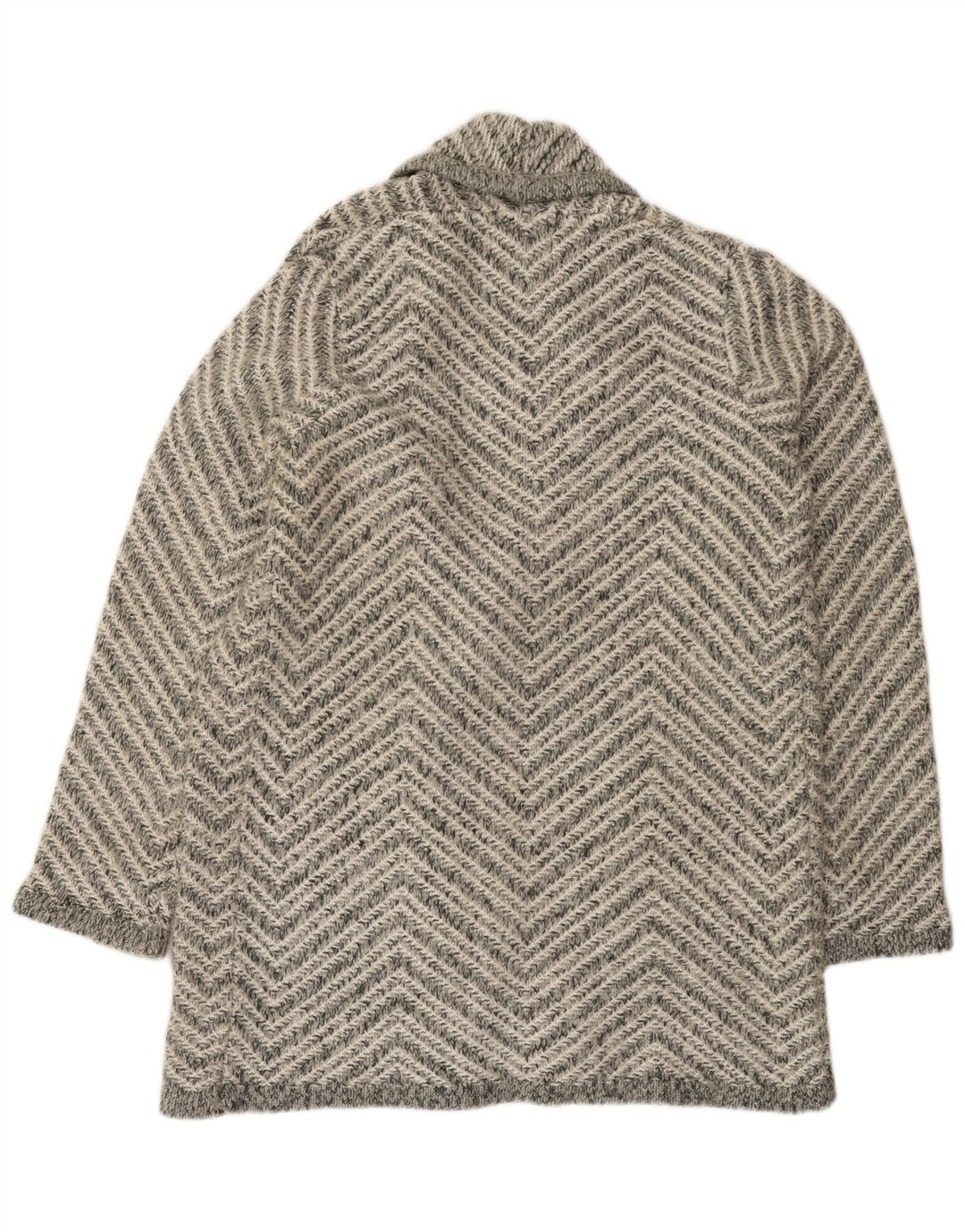 Marks & Spencer Damen Longline-Cardigan-Pullover UK 14 Mittelgrauer Chevron