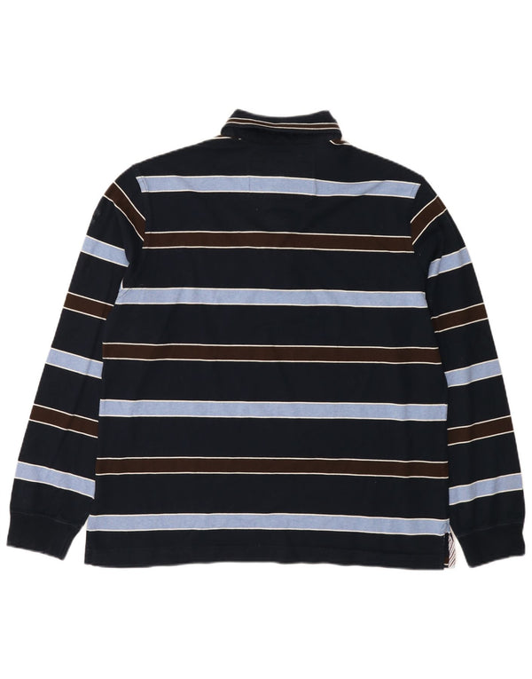 Paul & Shark Herren Grafik-Langarm-Poloshirt 2XL Marineblau gestreift