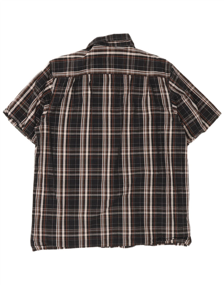 Dickies Herren-Kurzarmhemd, groß, schwarz, kariert, Baumwolle