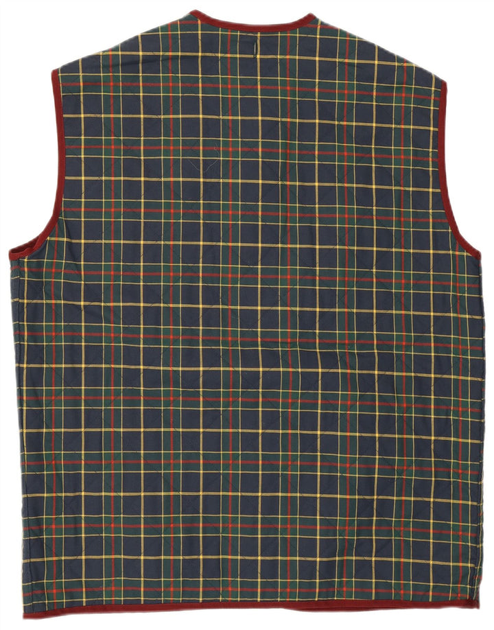 Belfe & Belfe Herren-Steppweste IT 50, groß, marineblau kariert