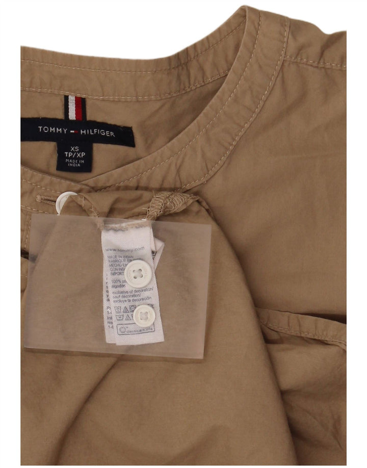 Tommy Hilfiger Damen Übergroßes Pullover-Hemdkleid UK 6 XS Beige Baumwolle