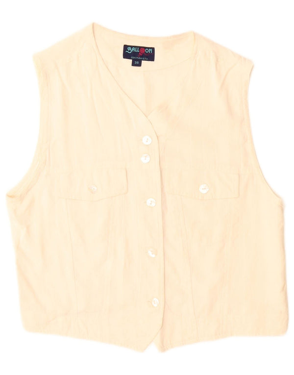 Balloon Damen ärmellose Hemdbluse EU 38 Medium Off White Silk