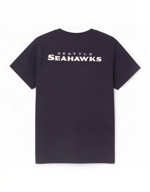 NFL Herren Seattle Seahawks Grafik-T-Shirt-Oberteil XL aus marineblauer Baumwolle
