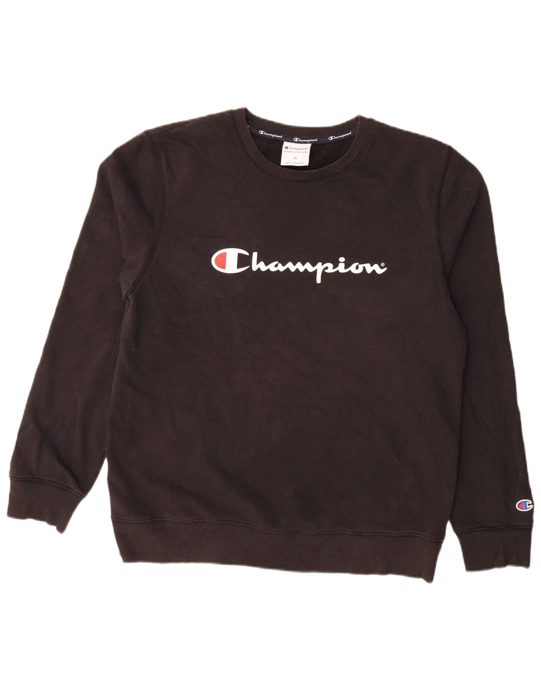 Champion Herren Grafik-Sweatshirt-Pullover XL aus schwarzer Baumwolle