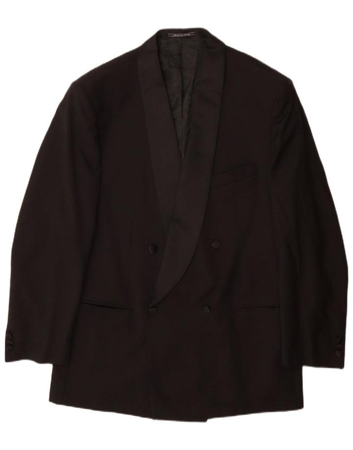 Osvaldo Testa Herren Zweireiher Blazer Jacke UK 40 Large Schwarz