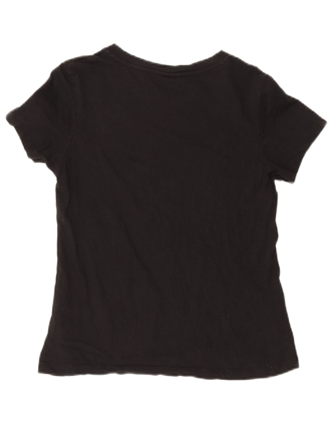CALVIN KLEIN Damen Grafik T-Shirt Top UK 12 Medium Schwarz Baumwolle