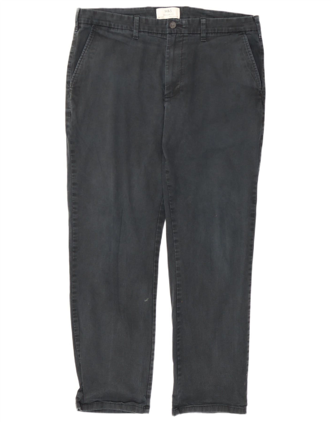 Marks & Spencer Herren-Chinohose mit gerader Passform und normaler Passform, W36 L29, Grau