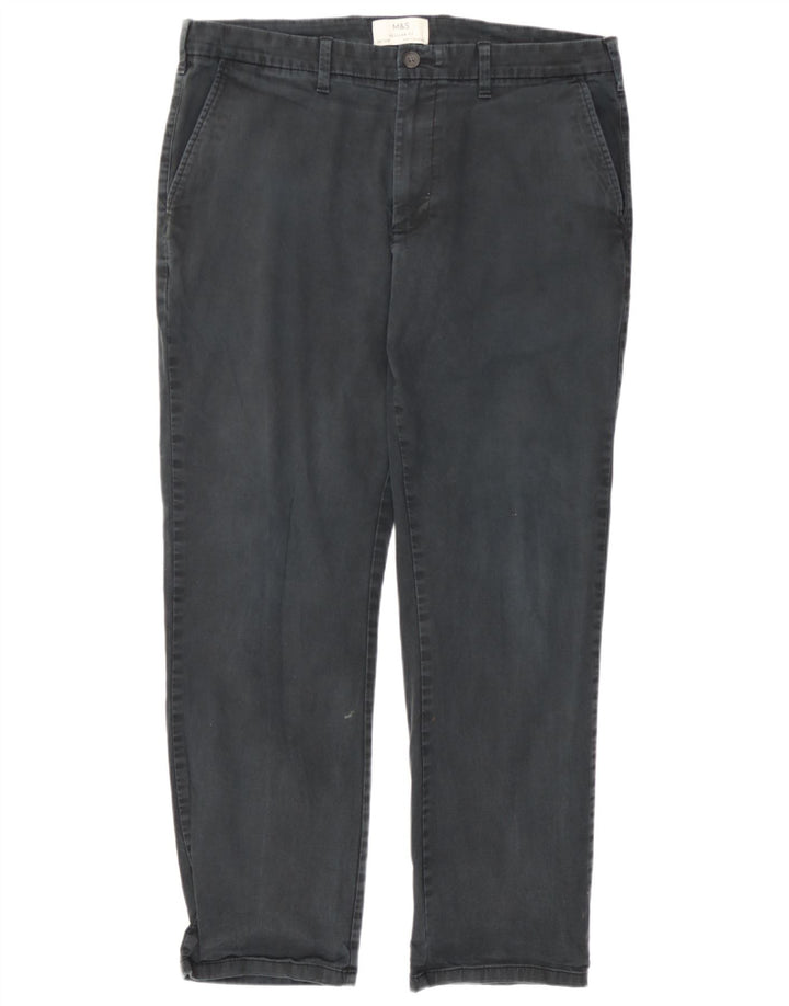 Marks & Spencer Herren-Chinohose mit gerader Passform und normaler Passform, W36 L29, Grau