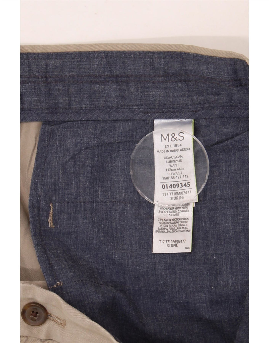 MARKS & SPENCER Herren Chinoshorts W44 2XL Beige Baumwolle