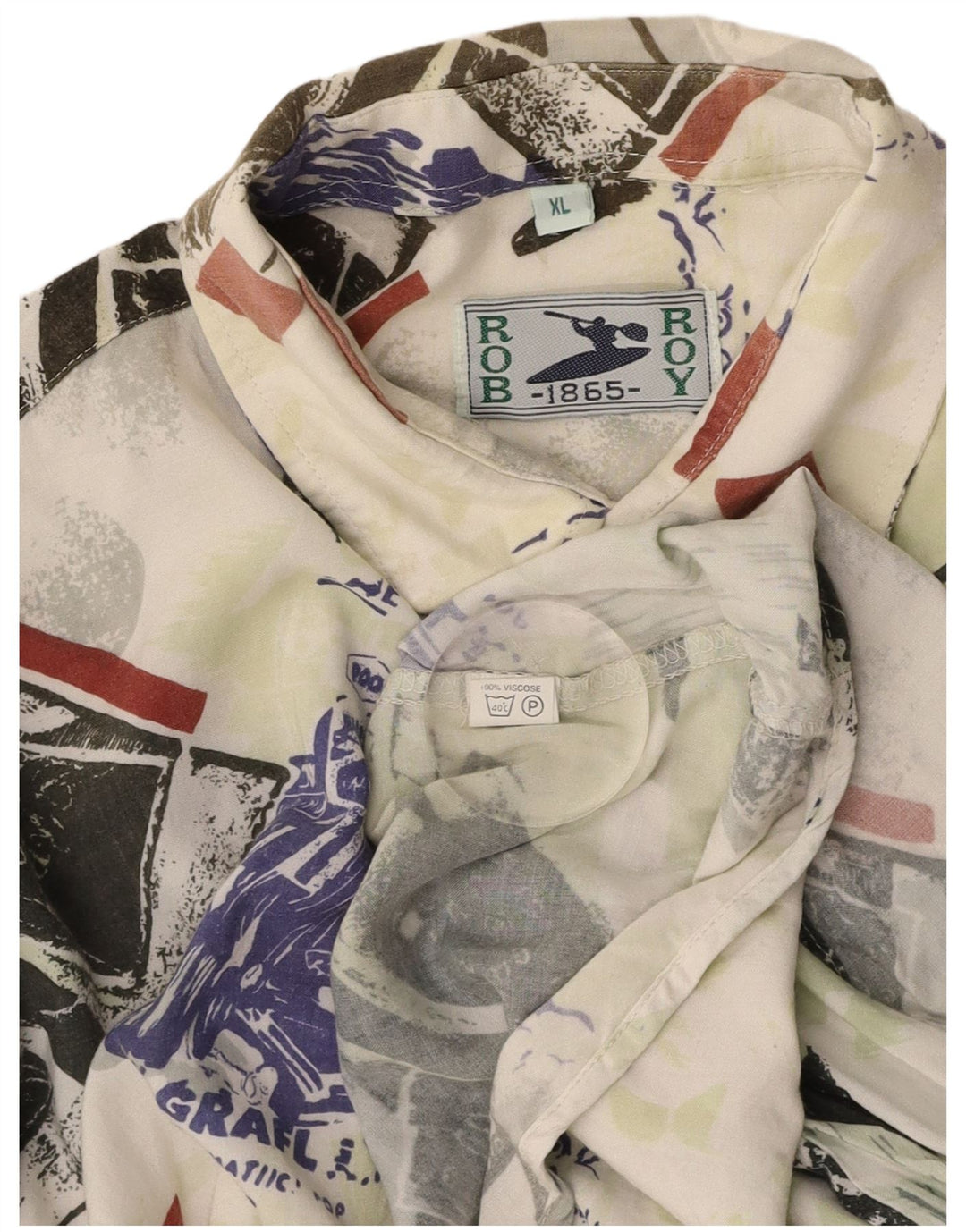 ROB ROY Herren-Kurzarmshirt mit Grafik, XL, mehrfarbig, Patchwork, Viskose