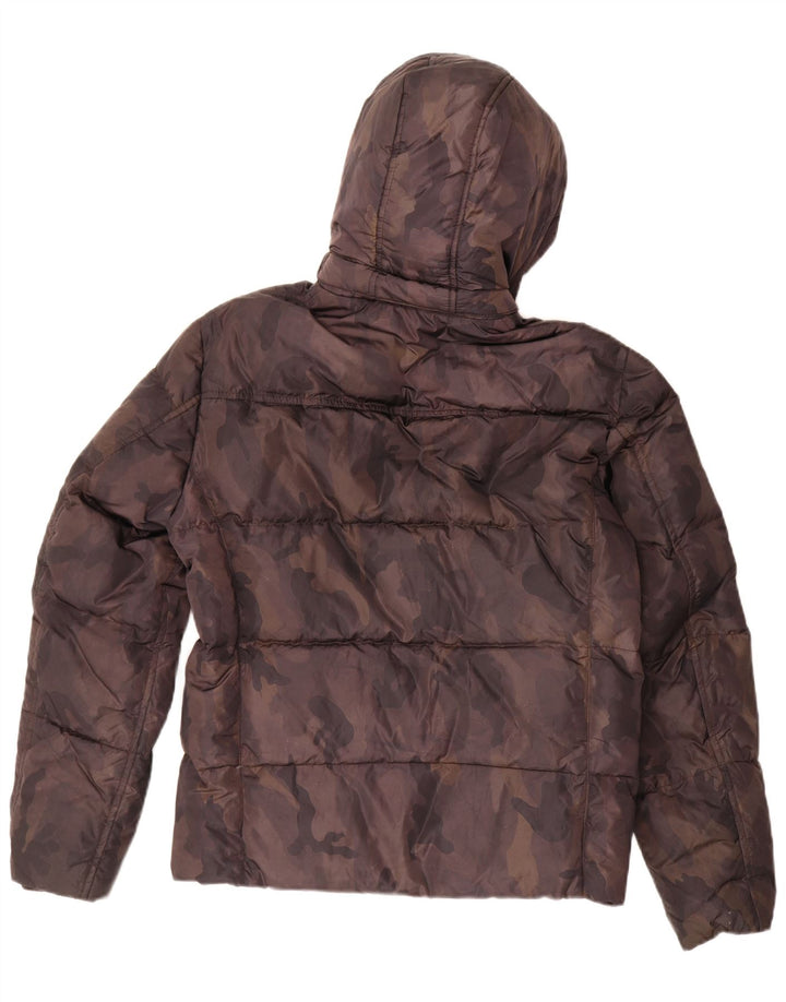 Fay Herren-Jacke mit Kapuze, gepolstert, Größe 36, Größe S, braun, Camouflage