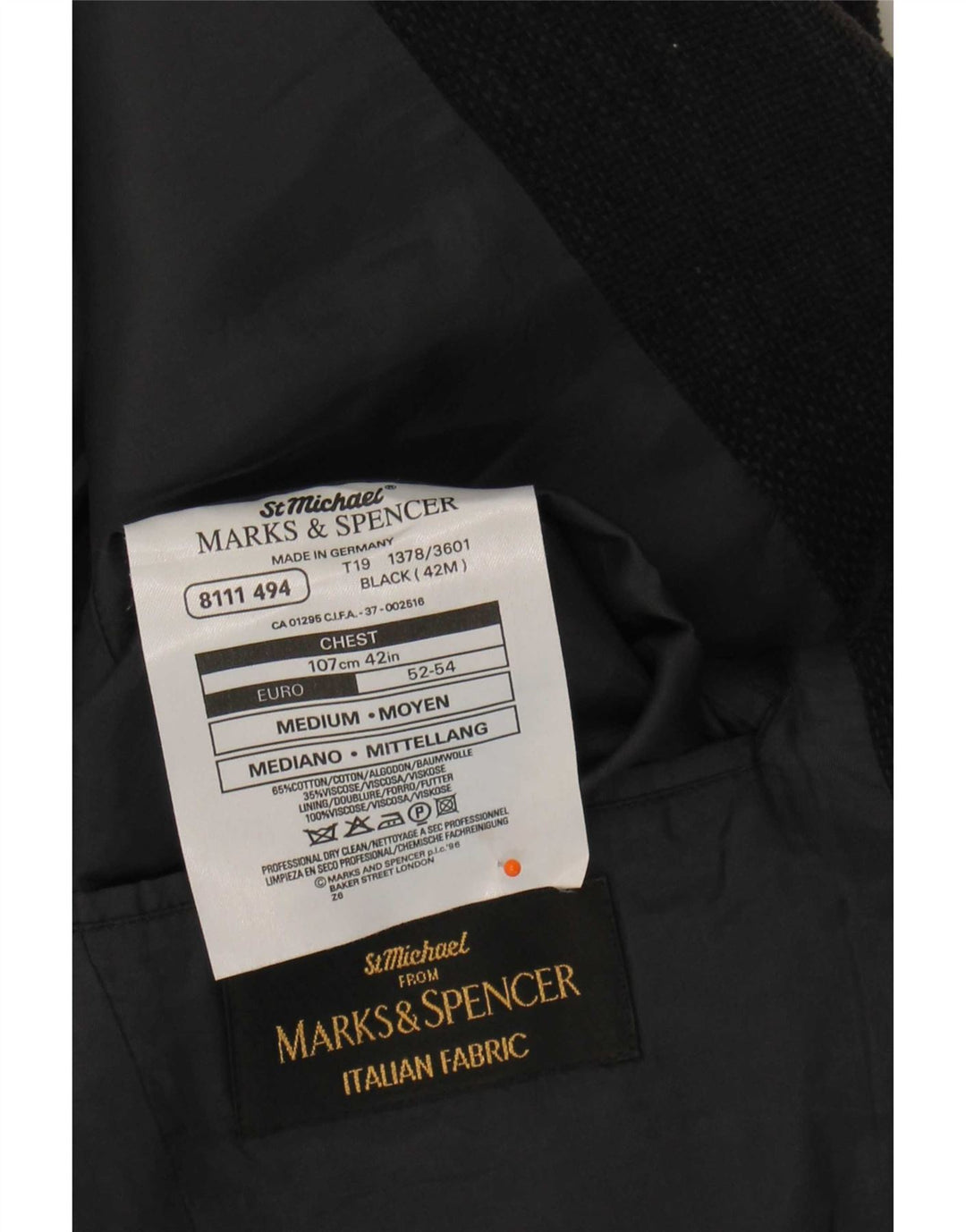 Marks & Spencer Herren St. Michael Blazer Jacke UK 42 Large Schwarz gefleckt